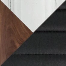 Marcel-Mason Swivel Contemporary Counter Height Dining Set In Chrome Metal With Black Wood Tabletop And Stainless Steel, Walnut Wood With Black Faux Leather By LumiSource - 5 Piece - Đen + Da giả như hình - Xem 5