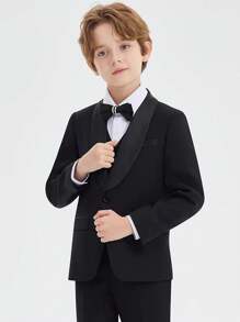 Conjunto de terno casual para meninos pré-adolescentes de 2 peças, traje de cavalheiro com blazer para escola/performance