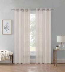 TRANSPARENT VEIL CURTAIN - RED GREY - View 1