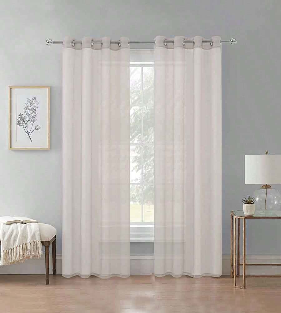 TRANSPARENT VEIL CURTAIN - RED GREY - View 1
