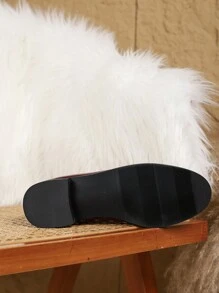 New Style Women Loafers Shoes, Mid Heel Chunky Comfortable Soft Leather Casual Slip-On Oxfords, Fashion British Style
