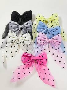 10 piezas/paquete Pinzas para el cabello con lazo de gasa a lunares de colores para niñas pequeñas, accesorios para el cabello para uso diario