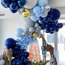 115 个海军蓝、天蓝色、银色、金色乳胶气球适用于生日派对、婚礼、毕业典礼、新娘送礼会、狂欢节、庆典、浴室、家居装饰、房间背景装饰、派对用品 - 多色 - 查看 10