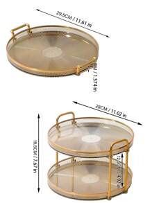 1 件带手柄不锈钢托盘、厨房、圣诞礼物 - 香檳色 - 查看 2