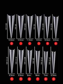 240 piezas de puntas de uñas stiletto para uñas acrílicas, uñas postizas largas extra grandes transparentes, puntas que cubren la mitad para extensión de uñas, arte de uñas, salón de uñas - transparente - Ver 2