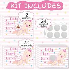 1 set Juego de rascar para baby shower, tarjetas para rifa de pañal sucio, juego de "¿Qué hay en mi pañal?", tarjetas para rifa de "¿Quién puso popó?", juegos para revelar el sexo del bebé, suministros, boletos de lotería, premios de la puerta, decoraciones y regalos para baby shower familiar - Multicolor - Ver 3