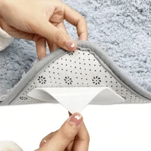 Set de 8 pegatinas cuadradas para alfombra, pegatinas antideslizantes para alfombras de entrada, fijadores de alfombra adhesivos no manchantes para el hogar, cinta para exteriores, pegatinas para pisos de madera, almohadilla antideslizante reutilizable