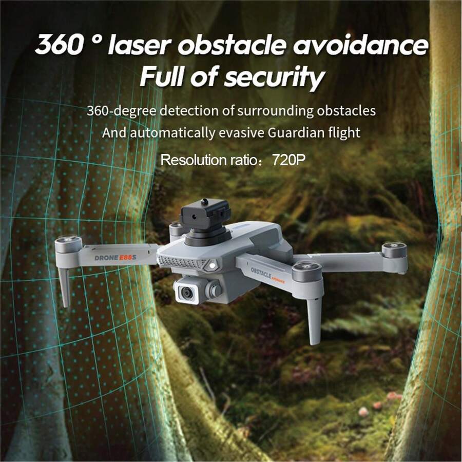 E88S Obstacle Avoidance Brushless Motor Folding Remote Control Aircraft