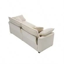 Modern Fabric Living Room Set Of 2 Sofas With One 2-Seat Sofa And One 3 - Seat Sofa, Upholstery Large Deep Seat 2 Seatr And 3 Seater Sofa Set, Light Beige Corduroy Fabric