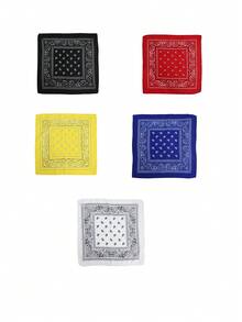 5pcs Assorted Polyester Paisley Bandana, Hiphop Dance/Motorcycle Riding Kerchief - Multicolor - View 12