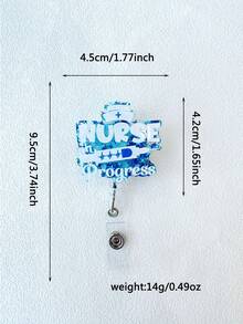 1 件带蓝色“NURSE”文字的医生/护士徽章、护士帽、伸缩夹,适合作为护士礼物或医务人员日常佩戴 - 彩色 - 查看 4