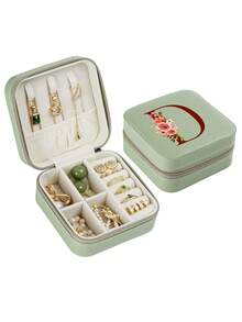 1 件珠宝收纳盒便携式旅行和商务旅行使用，适用于戒指、耳环、项链、小珠宝盒