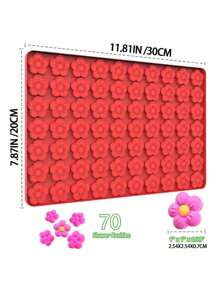 lovely flower Flower Silicone Mold, Small Plum Blossom Shaped Flower Molds With 70 Cavities For Making Chocolate/Candy/Gummy/Cookie/Jelly/Edible Flowers For Cake Decorating, Winter Sweet Mold - Multicolor - View 7