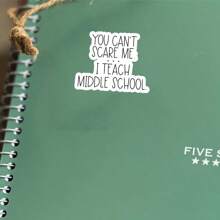 1PC,3 Inch Removable Waterproof PVC Durable Material Stickers, Funny "You Don't Scare Me" Teacher Stickers - Perfect Gift For Educators, Teacher Classroom Daily Office Supplies Stickers - Multicolor - View 8