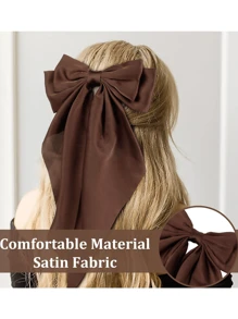 1/6 件女士大号发饰 大号丝滑缎带蝴蝶结发夹 超大号长尾蝴蝶结发夹 女士发饰、发夹爪夹 - 彩色 - 查看 5