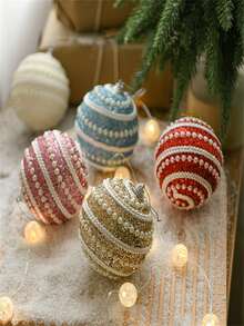 Dây ngọc trai chất lượng cao Quả cầu Giáng sinh Mặt dây chuyền trang trí cây thông Noel Quả cầu sơn Trang trí không khí Giáng sinh Vật dụng Quà tặng - Nhiều phong cách - Xem 8