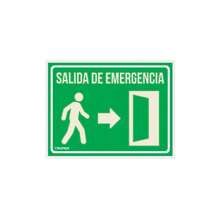 Letrero de señalización "SALIDA DE EMERGENCIA", 21 x 28 cm - Multicolor - Ver 1