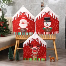 1 tấm bọc ghế in hình ông già Noel và người tuyết hoạt hình Giáng sinh - Nhiều màu - Xem 9