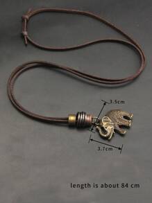 1 buc colier cu pandantiv metalic vintage cu mărgele, lanț lung cu frânghie de ceară neagră, colier metalic minimalist gotic la modă, stil hiphop, colier pentru cupluri