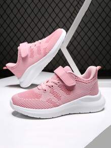 Zapatos deportivos para niñas, zapatillas de correr transpirables para niñas adolescentes en primavera/otoño, malla rosa ligera para niños, antideslizante, duradera, zapatillas casuales para estudiantes, adecuadas para días escolares/actividades diarias
