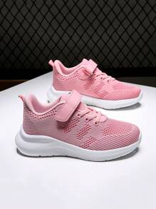 Zapatos deportivos para niñas, zapatillas de correr transpirables para niñas adolescentes en primavera/otoño, malla rosa ligera para niños, antideslizante, duradera, zapatillas casuales para estudiantes, adecuadas para días escolares/actividades diarias