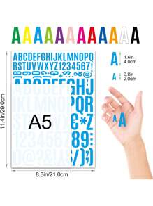 Buchstaben Aufkleber Vinyl Buchstaben Nummer Aufkleber Set, farbige ABC Aufkleber für Kartenherstellung, Scrapbooking, Schilder, Wasserflaschen, Schule, Büroordner, Weihnachtsgeschenke, Party Zubehör, DIY Projekte und Feiertagsdekorationen (2 Blatt 250+ Stück)