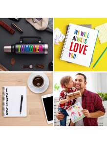 Buchstaben Aufkleber Vinyl Buchstaben Nummer Aufkleber Set, farbige ABC Aufkleber für Kartenherstellung, Scrapbooking, Schilder, Wasserflaschen, Schule, Büroordner, Weihnachtsgeschenke, Party Zubehör, DIY Projekte und Feiertagsdekorationen (2 Blatt 250+ Stück)