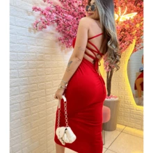 Dress With Back Details 2024 - 紅色 - 查看 2