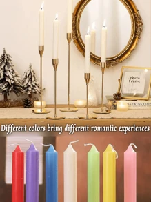 4pcs Straight Candle Holders, European Style Long Stem Candlestick Candles, Home Romantic Candlelight Dinner, Wedding, Birthday, Valentine's Day, Lighting Candles, Gold, Silver, Red, White, Black, Green, Blue, Pink, Purple, Bronze,Room Decor,Gifts Graduation - Straight Shape - View 2