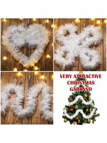 1 件 - 圣诞树必备白色雪花花环，无羽毛塑料装饰，适用于家庭和派对、教室家庭室内室外挂饰、万圣节、万圣节装饰 - 白色 - 查看 7