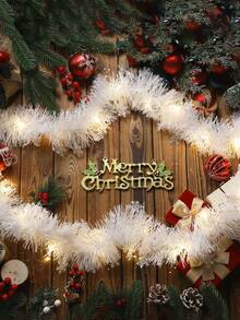 1 件 - 圣诞树必备白色雪花花环，无羽毛塑料装饰，适用于家庭和派对、教室家庭室内室外挂饰、万圣节、万圣节装饰 - 白色 - 查看 4