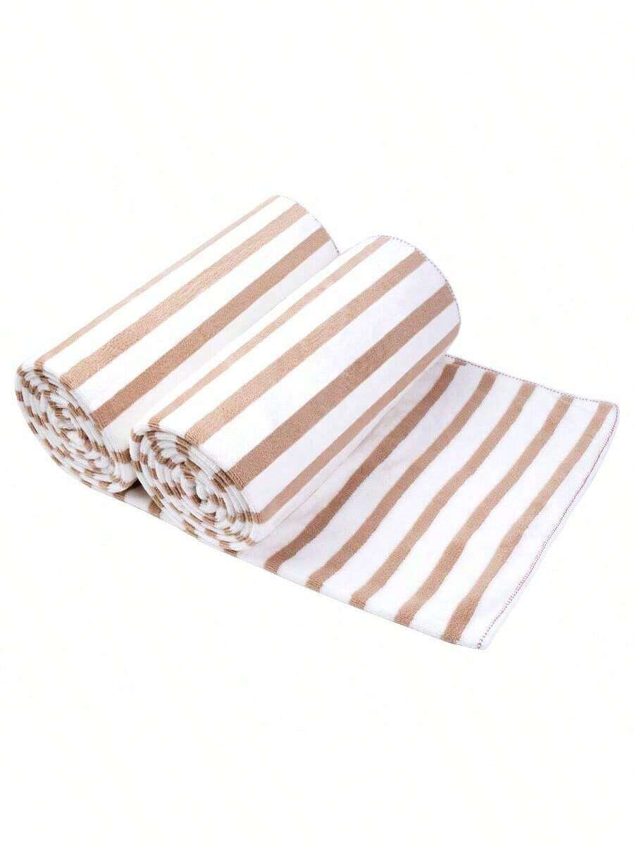 6/2 Pack Extra Large Beach Towel Cabana Striped Blue Wholesale Lot Towels Set - 2 Pack Coffee - View 1