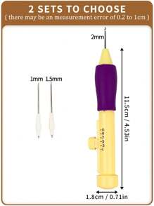 Bộ 1/2/4 kim thêu, 3 kích cỡ kim có thể thay thế, chiều dài có thể điều chỉnh - Nhiều màu - Xem 3