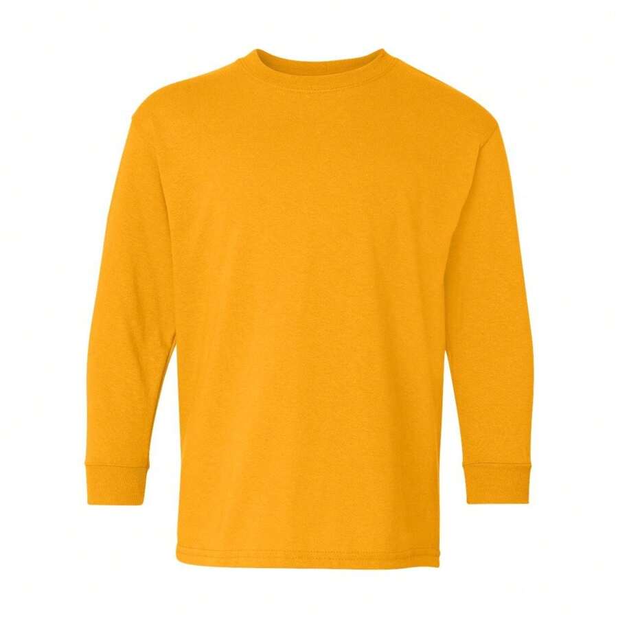 Gildan Heavy Cotton Youth Long Sleeve T-Shirt - (SA1943) - Màu Mù tạt vàng - Xem 1