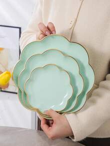 1 khay viền vàng hình hoa, quà tặng Giáng sinh đa năng - trắng - Xem 9