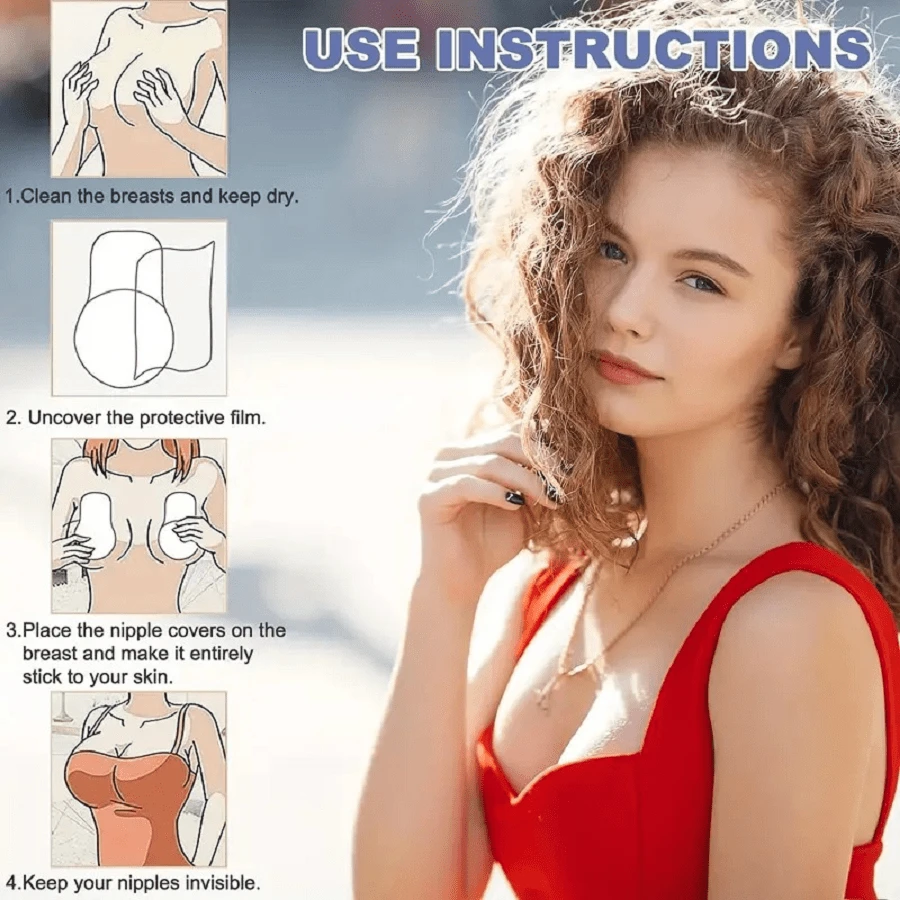 Women Seamless Nipple Cover Discreet Lift Bra Lift Push Up Cleavage