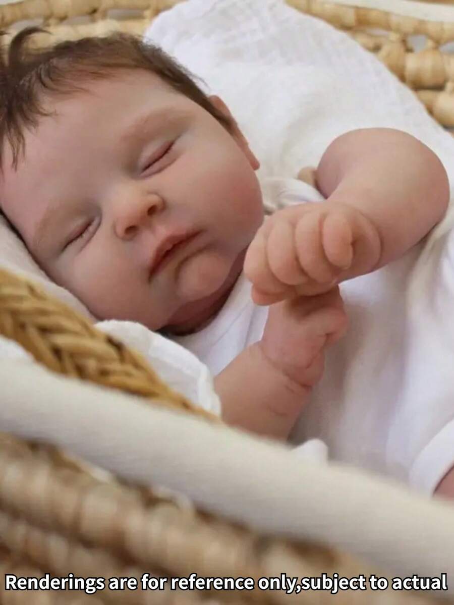 18 Inch Reborn Doll Closed Eyes Sleeping Peaches Full Body Vinyl