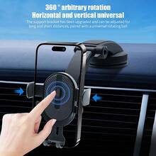 New Multi-Function Suction Cup Car Phone Holder, Dashboard Navigation Mount Bracket - Black - View 1