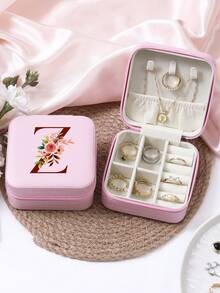 1 件珠宝收纳盒便携式旅行和商务旅行使用，适用于戒指、耳环、项链、小珠宝盒