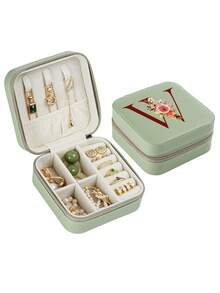 1 件珠宝收纳盒便携式旅行和商务旅行使用，适用于戒指、耳环、项链、小珠宝盒