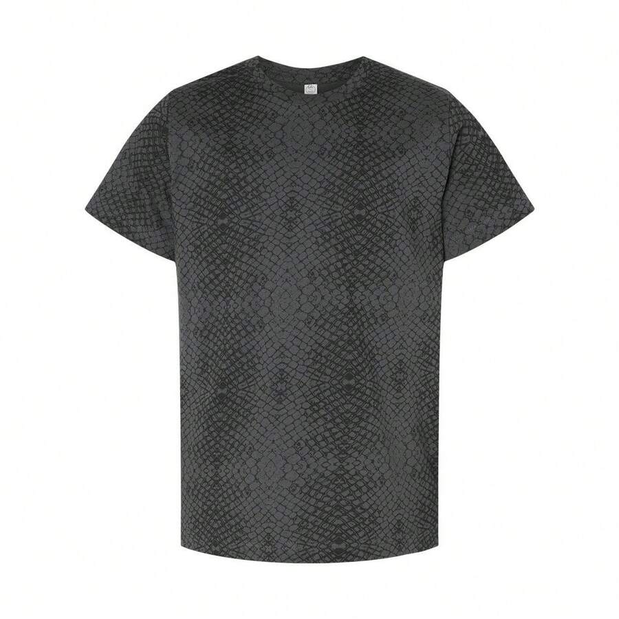 青少年男孩 LAT 精致平纹针织 T 恤（黑色爬行动物） - 黑色 - 查看 1