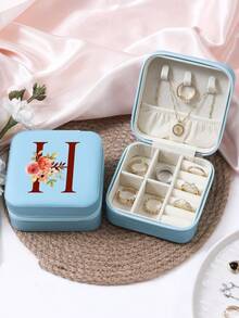 1 件珠宝收纳盒便携式旅行和商务旅行使用，适用于戒指、耳环、项链、小珠宝盒