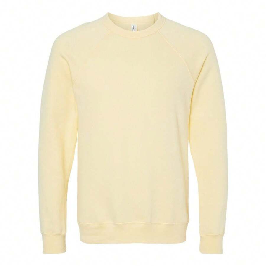 BELLA + CANVAS Sponge Fleece Raglan Crewneck Sweatshirt - 52% Cotton/48% Polyester - (SA2003) - Beige - View 1