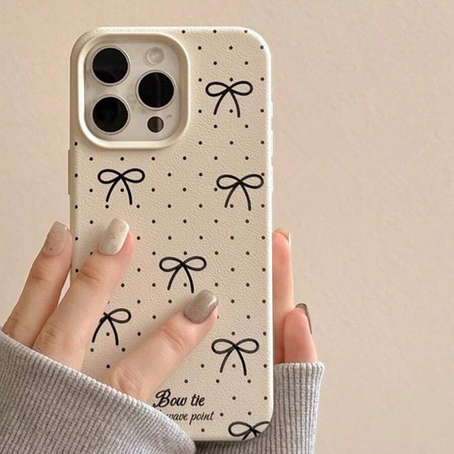 Ốp lưng bảo vệ điện thoại, Ốp lưng điện thoại hình nơ, Ốp lưng thẩm mỹ, Bowcore, Ốp lưng dễ thương tương thích với IPhone16/7/8/11/12/13/14/15/X/XR/Xs/Plus/Pro/Pro Max/SE2 - trắng[0] - Xem 1