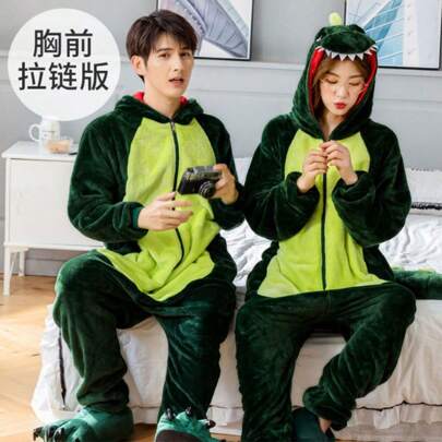 Pijamas de franela de animales para mujer y hombre parejas navidad calientitas, mono de dibujos animados, para Halloween Pijama de animales Monster Inc para adultos y hombres, mono de la universidad