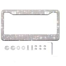 时尚专属闪亮水晶牌照框，闪亮牌照罩，防风雨水钻牌照架，不会遮挡牌照信息（1 件）
