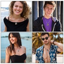 1 件定制个性化照片项链，适合男女节日礼物吊坠装饰 - 圆形、心形和椭圆形吊坠选项，适合家人、宠物、母亲 - 彩色 - 查看 9