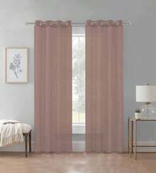 TRANSPARENT VEIL CURTAIN - COFFEE - View 1