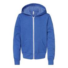 BELLA + CANVAS Youth Sponge Fleece Full-Zip Hoodie - 52% Cotton/48% Polyester - (SA8196) - Xanh đậm - Xem 1