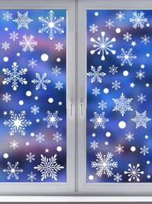 322 piezas/Set 9 hojas de pegatinas de decoración navideña, que incluyen diseños de renos y muñecos de nieve, para la exhibición de la tienda - Multicolor - Ver 14